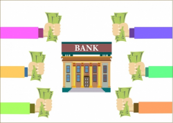Bank saving demand concept hands holding money icons Free vector in ...