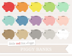 Piggy Bank Clipart Money Clip Art Saving Cash Coin Save