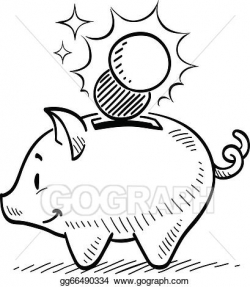 Vector Clipart - Piggy bank. Vector Illustration gg66490334 - GoGraph