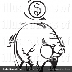 Piggy Bank Clipart #1230132 - Illustration by xunantunich