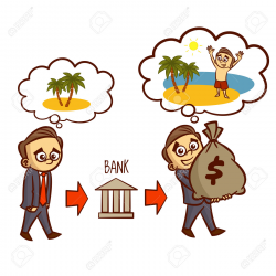 Male Bank Teller Clipart: Cartoon