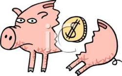 3d Broken Piggy Bank Clipart