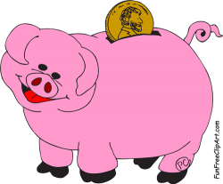 Happy piggy bank - Fun free clip art | FunFreeClipArt.com