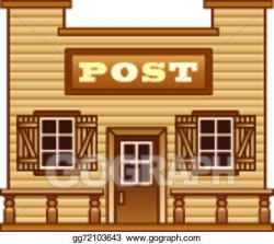 Vector Art - Wild west post office building. Clipart Drawing ...