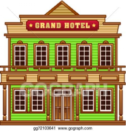 EPS Vector - Wild west grand hotel building. Stock Clipart ...