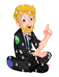 Poor Business Man Turned Hobo Vector Cartoon Clipart | Free vector ...