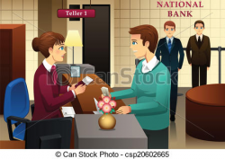 Bank teller servicing a | Clipart Panda - Free Clipart Images