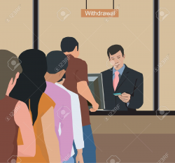 Male Bank Teller Clipart: White
