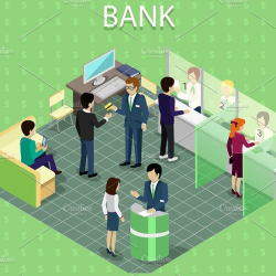 nice Isometric Interior of the Bank #3d #bank #BANKER #banking ...