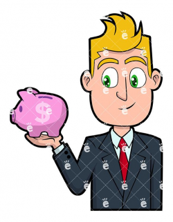 A Businessman Holding A Tiny Piggy Bank: #banker #bigshot #bigwheel ...