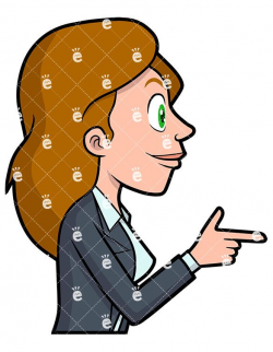 A Businesswoman Pointing To The Side Vector Clipart - FriendlyStock ...
