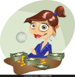 Women clipart banker - Pencil and in color women clipart banker
