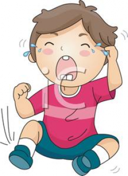 A Young Boy Crying - Royalty Free Clipart Picture