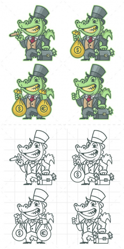 Crocodile Millionaire Banker | Crocodile, Graphics and Adobe illustrator