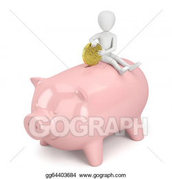 Stock Illustration - 3d small people - money piggy bank. Clipart ...