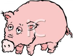 A Colorful Cartoon of Cute Pig - Royalty Free Clipart Picture