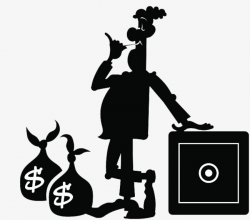 Cartoon Silhouette Bank Deposit Banker, Banker, Bank Savings, Bank ...