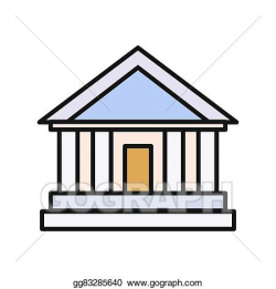 Vector Clipart - Bank office icon. Vector Illustration ...