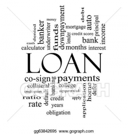 Stock Illustration - Loan word cloud concept in black and white ...
