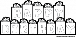 Happy Birthday Banner Clipart Black And White | theveliger