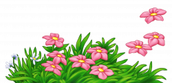 Grass with Pink Flowers PNG Clipart | Gallery Yopriceville - High ...