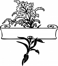 Clipart - scroll with flower spray
