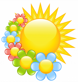 Spring Sun with Flowers Clipart | Gallery Yopriceville - High ...