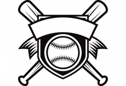 Baseball Logo 1 Banner Bats Crossed Ball Diamond Sports