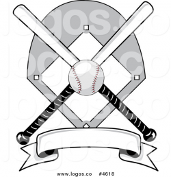Royalty Free Baseball Field and Ball with Blank Banner and Two Bats ...