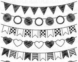 Pennant Banner Clipart Black And White | scrapheap-challenge.com