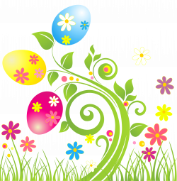 Easter Egg Decoration with Flowers PNG Transparent Clipart ...