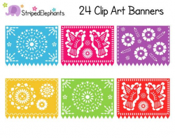 Mexican Banners Panels Clip Art Digital Clip by StripedElephants ...