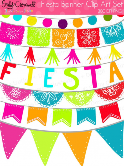 Fiesta Banners Digital Clipart, Fiesta, Mexican Fiesta, Cinco De Mayo,  Fiesta Graphics, Instant Download, PNG Clipart