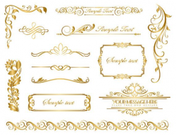 Instant Download Gold Frame Border Clip Art Gold Flourish Swirl ...