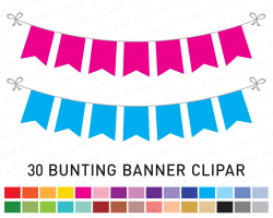 Bunting Banners Clipart: BANNER FLAG Clipart Party