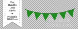 Forest Green Pennant Bunting Banner Clipart — Printable Treats.com