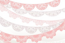 Lace banner - pink, beige, white ~ Illustrations ~ Creative Market