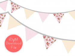 Pink Shabby Chic Banner, Pennant, Garland - Magical Printable