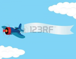 plane banner: Retro airplane with a banner. illustration ...