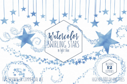LIGHT BLUE STAR Clipart Commercial Use Clip Art Star Trail Graphics ...