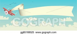 Vector Art - Biplane with banner. Clipart Drawing gg85168525 - GoGraph