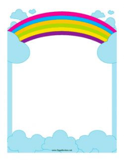 This border includes a rainbow reaching across the sky. Free to ...
