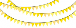Solid Color Yellow Bunting Banner Clipart Pack