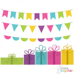 Vector Clip Art Presents and Bunting