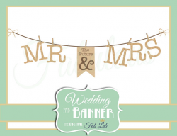 Wedding Clipart, Mr and Mrs Banner, Digital Clipart, Rustic, Clothes ...