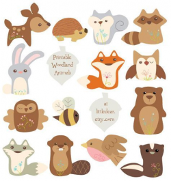 Printable Woodland Animals Banner Set 2 PDF digital download ...