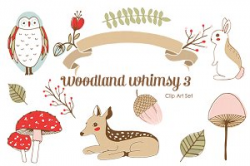 Woodland Whimsy 3 .png Clip Art Set ~ Illustrations ~ Creative Market