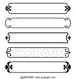Vector Stock - Set of simple black banners border frame. Clipart ...