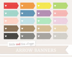 Heart Arrow Banner Clipart by Little Red Fox Shoppe | TheHungryJPEG.com
