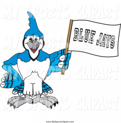 Sports Clip Art of a Blue Jay Character School Sports Mascot Waving ...